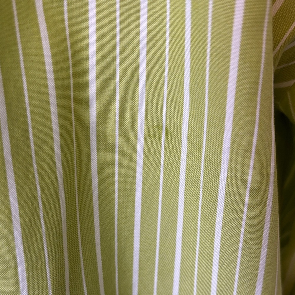 Green Striped Button-Up Shirt XL - Picture 4 of 9